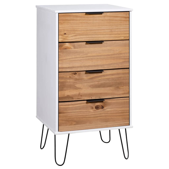 vidaXL Byrå ljust trä och vit 45x39,5x90,3 cm furu