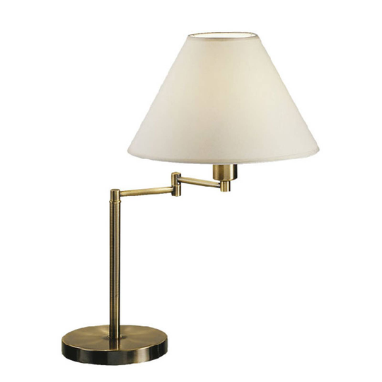 Bordslampa Hilton, svängbar, antikmässing