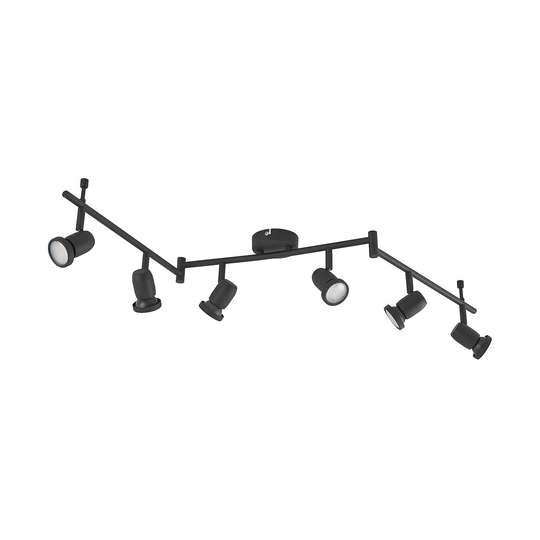 ELC Simano LED-vägglampa svart 6 lampor