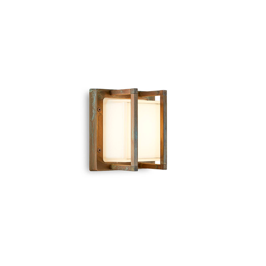 LED-utomhusvägglampa Ice Cubic 3406, mässing antik