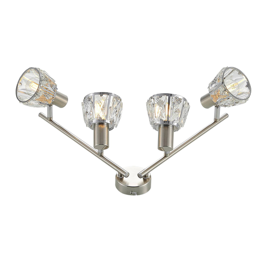 Lindby Kosta taklampa, 4 lampor, nickel
