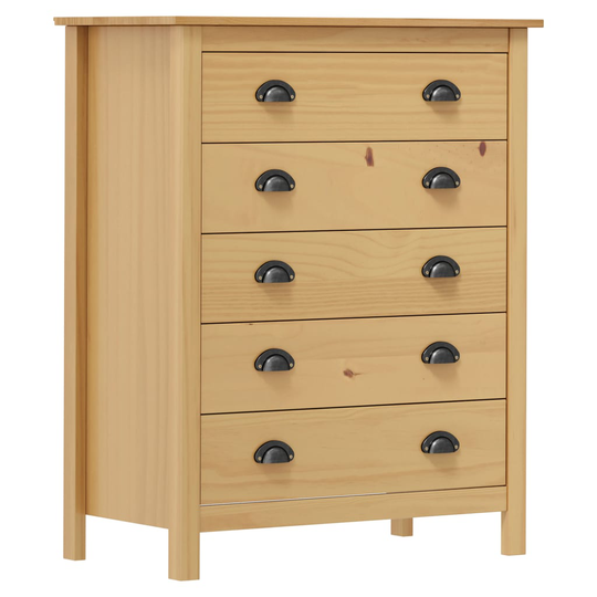vidaXL Skänk Hill Range med 5 lådor 79x40x96,5 cm massiv furu