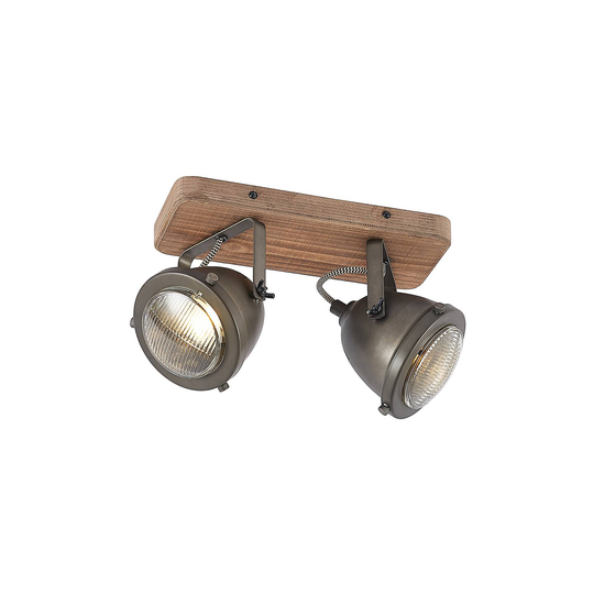 Lindby Farovi takspotlight svart, 2 lampor