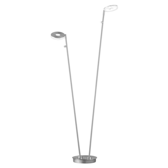 LED-golvlampa Dent, dimbar, CCT, 2 x 8 W nickel