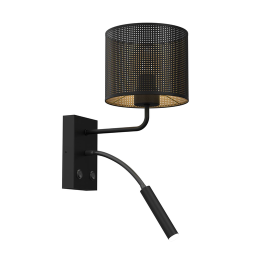 Vägglampa Jovin 1 lampa med spot svart/guld