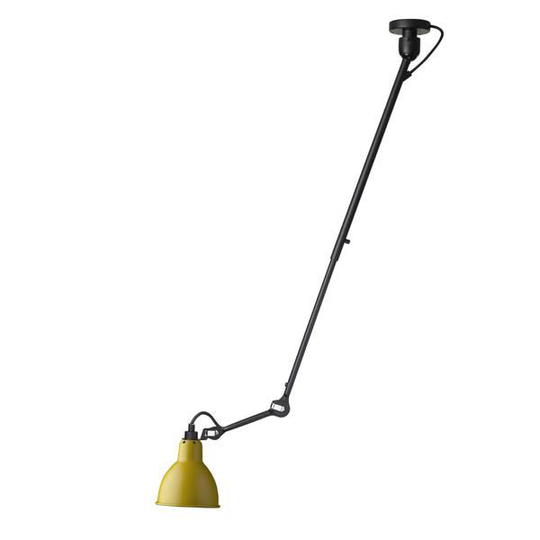 Lampe Gras N302 Taklampa Matt Svart & Matt Gul