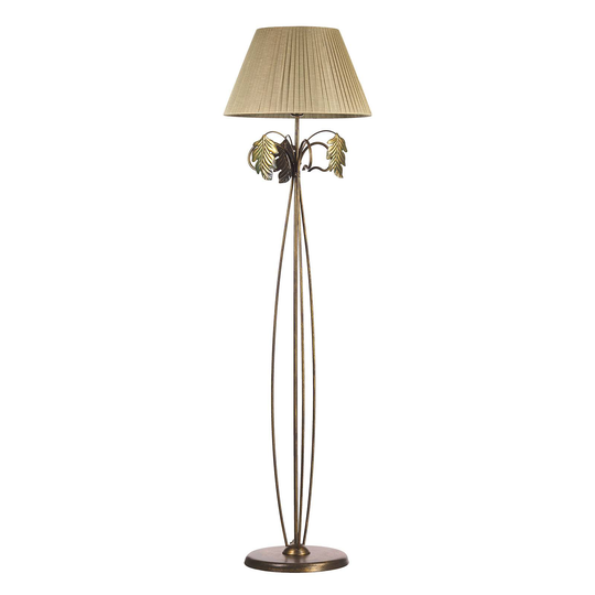 Golvlampa Quercia, skärm och ekblad