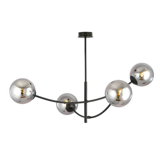 Taklampa Hunter, svart/grafik, 4 lampor