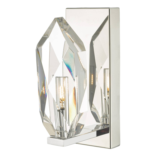LED-vägglampa Crystal med facetterad kristall