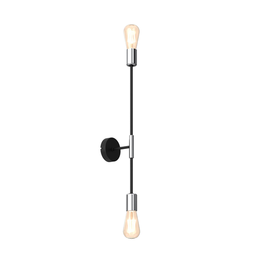 Vägglampa Ilia, svart/krom, 2 lampor