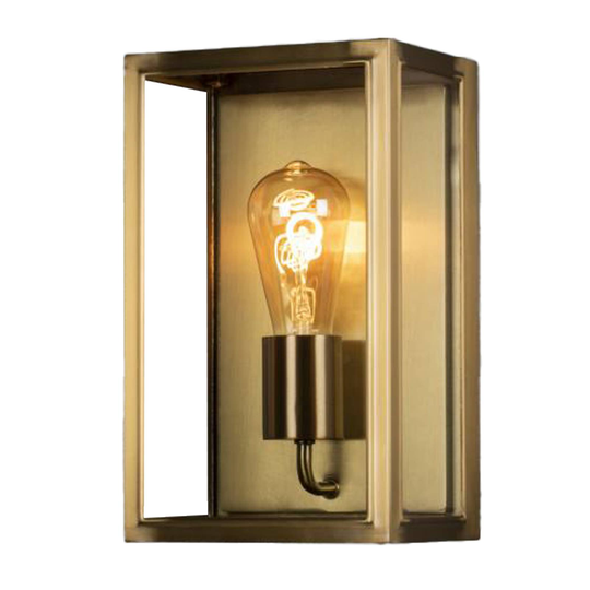 Utomhusvägglampa Carpi, mässing, bredd 18cm