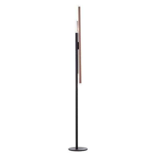 LED-golvlampa Cembalo, svart/koppar