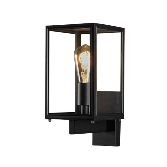 Utomhusvägglampa Carpi, svart, bredd 16,5 cm
