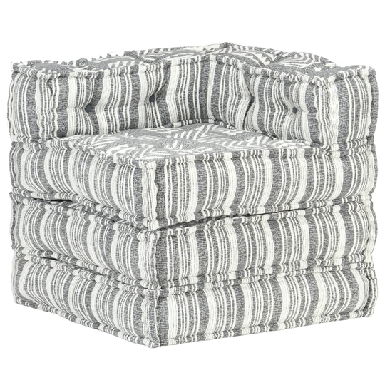 287698 vidaXL Modular Pouffe Grey Stripe Fabric