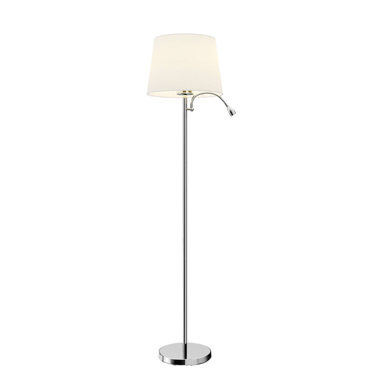 Benjiro – golvlampa i textil med LED-läslampa
