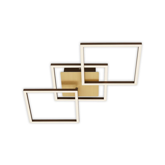 LED-taklampa Frame, guld, dimbar, 3 lampor