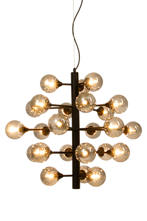 Cosmos Taklampa 24-Arm Svart/Rök IP20