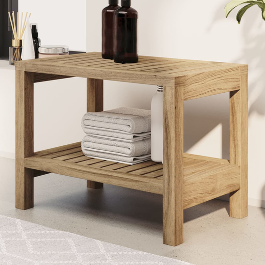 vidaXL Duschbänk 60x30x45 cm massivt teakträ