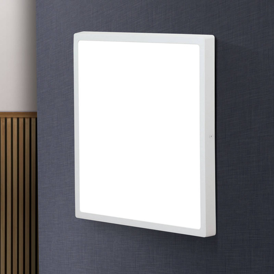 Kantig LED-vägglampa Lero 40 x 40 cm