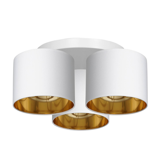 Taklampa Soho cylindrisk 3 lampor vit/guld
