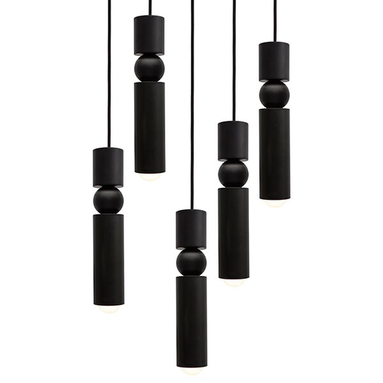 Lee Broom Fulcrum Taklampa 5 St Matt Svart