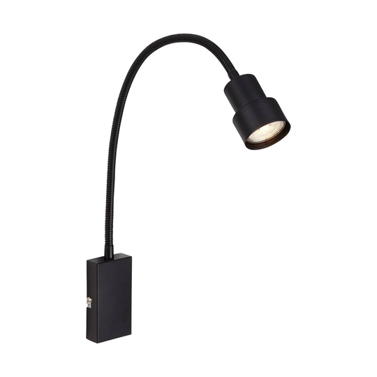 LED-vägglampa Tusi med flexarm, svart