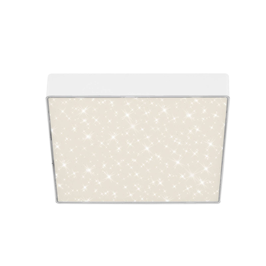 LED-taklampa Flame Star, 21,2 x 21,2 cm vit