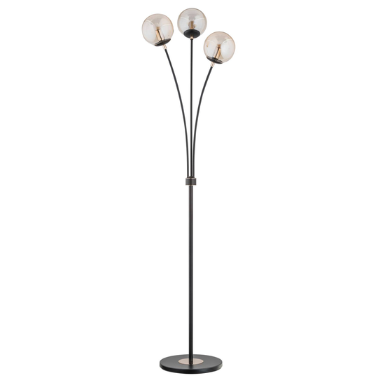 Golvlampa Artis med kulglas, 3 lampor