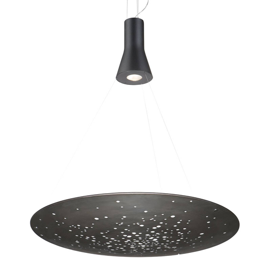Fabbian Lens LED-hänglampa Ø 90 cm polerad