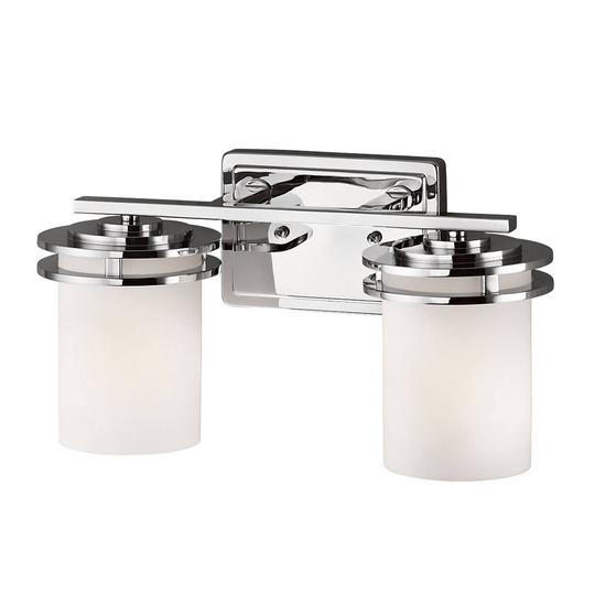 LED-vägglampa Hendrik IP44 krom/glas, 2 lampor