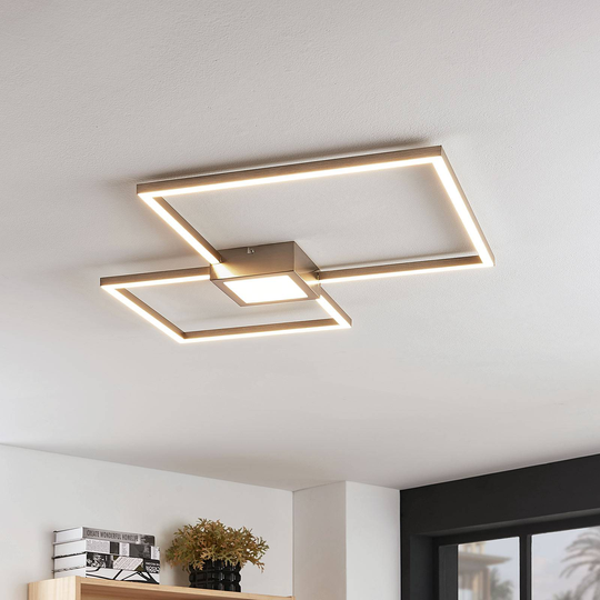 LED-taklampa Duetto, kvadrater