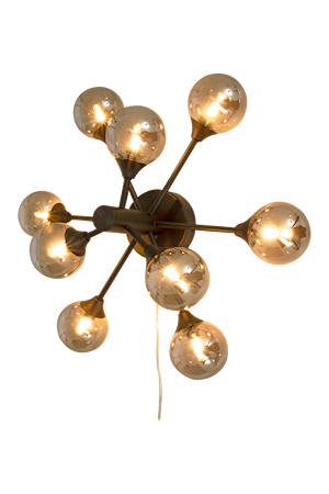 Cosmos Vägglampa/Plafond Bygel Svart/Rök IP20