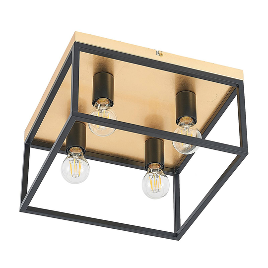Lindby Miravi taklampa, guldfolie, 4 lampor
