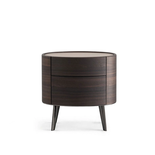 Kelly Chest Of Drawer 2 Drawers, Black Elm, Top Matt Bianco 01