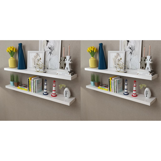 vidaXL Vägghyllor 4 st 120 cm vit