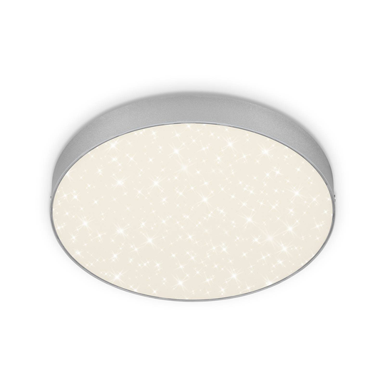 LED-taklampa Flame Star, Ø 28,7 cm, silver