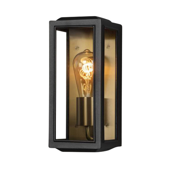 Utomhusvägglampa Carpi, svart, bredd 12,5 cm