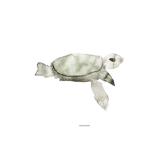 Print för barnrum 30 x 40 cm, Sköldpadda
