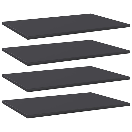 vidaXL Hyllplan 4 st grå 60x40x1,5 cm konstruerat trä