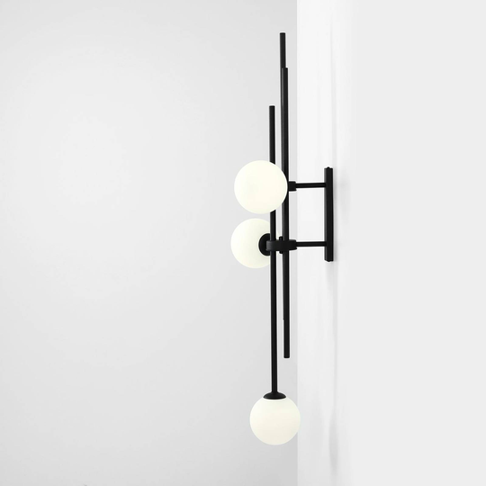 Vägglampa 1073Y1, 3 lampor svart