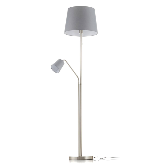 Textilgolvlampa Layer med läslampa grå