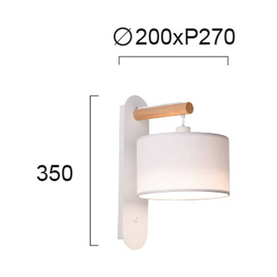 Vägglampa Romeo med textilskärm, vit