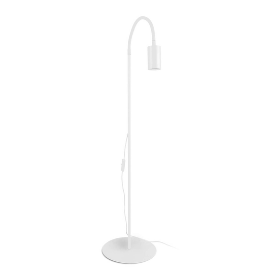Golvlampa Eye Flex med flexibel arm, vit