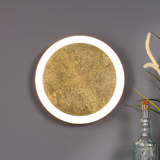 LED-vägglampa Moon Ø 50 cm, guld