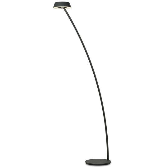 OLIGO Glance LED-golvlampa böjd svart matt