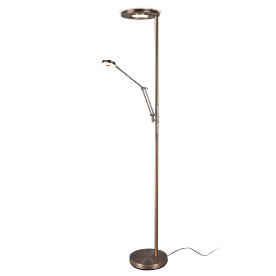 LED-uplight-golvlampa Barrie läslampa antikmässing