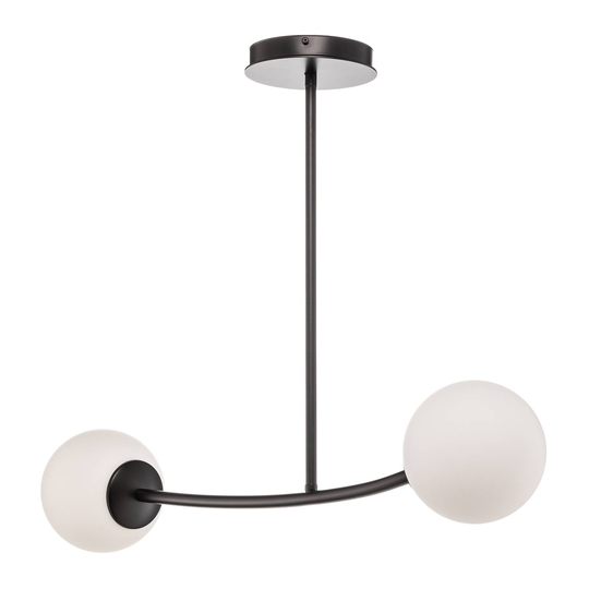Taklampa Major, svart, 2 lampor