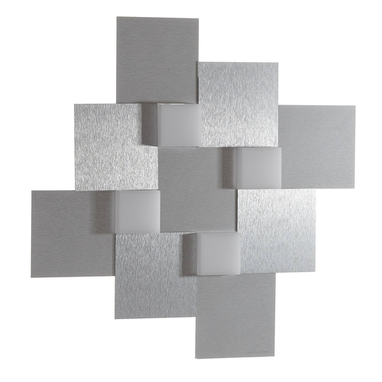 GROSSMANN Creo vägglampa 4lampor 44x44cm aluminium