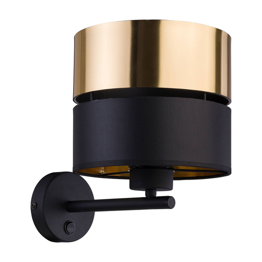 Vägglampa Hilton, svart/guld