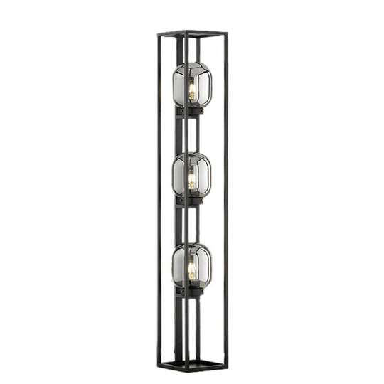 Golvlampa Regi av glas, rökgrå, 3 lampor